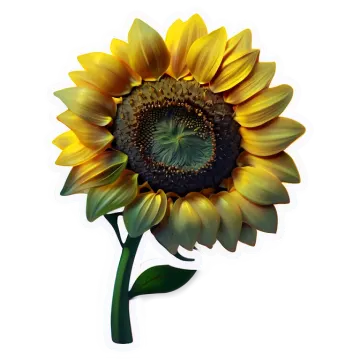 a sunflower on a white background