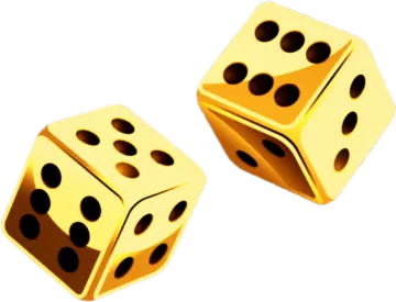 two gold dice on a white background