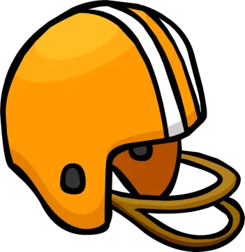 an orange football helmet
