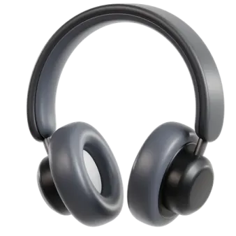 a pair of headphones on a white background