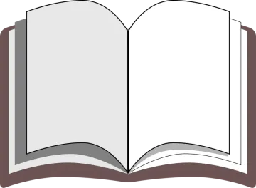 an open book on a white background