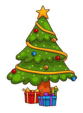 a christmas tree with presents around it