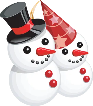 a snowman with a top hat on his head