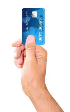 a hand holding a credit card