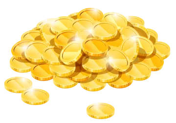 a pile of gold coins