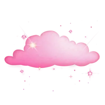 a pink cloud with stars on it