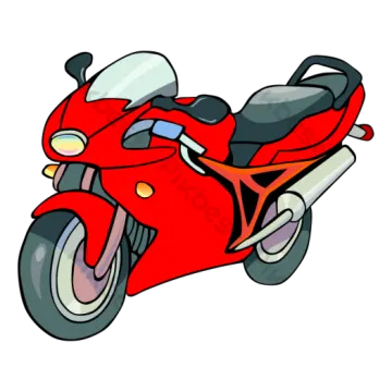 a red motorcycle on a white background