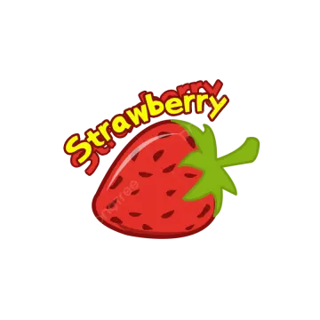 a strawberry with the word strawberry on it