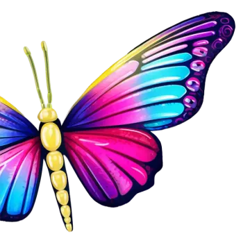 a colorful butterfly on a white background