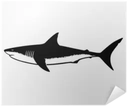 a black and white drawing of a shark