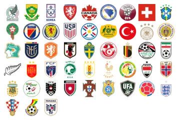 a large collection of different soccer logos