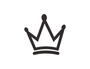 a black and white crown icon