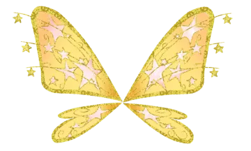 a yellow butterfly with stars on its wings