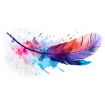 a colorful feather on a white background