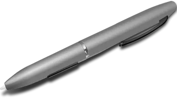 a black ballpoint pen on a white background