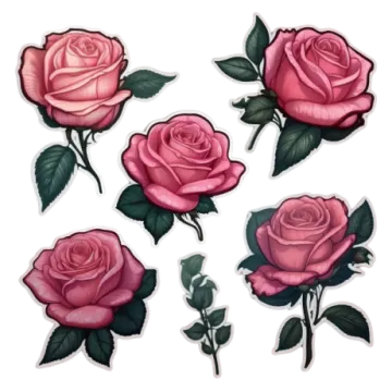 a set of pink roses