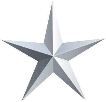 a silver star on white background