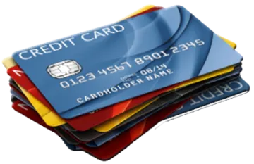 a stack of credit cards