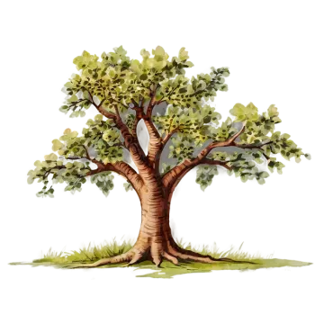 a watercolor painting of a tree