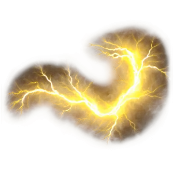 a yellow lightning bolt on a white background