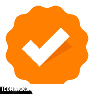 an orange circle with a check mark on it