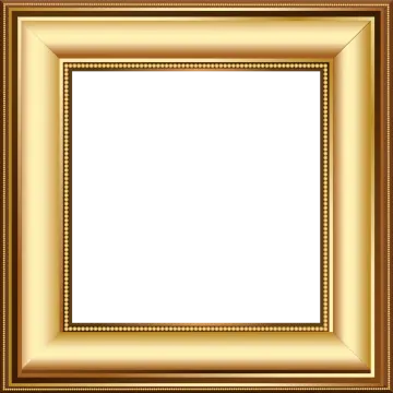 a gold frame on a white background