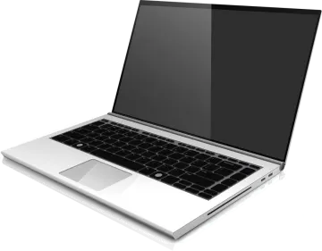 an open laptop computer on a white background