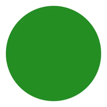 a green circle with a white background