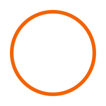 an orange circle on a white background