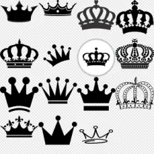 set of crown silhouettes