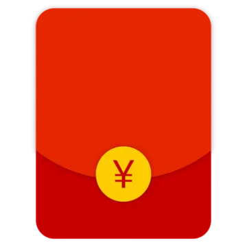 a red envelope with a gold coin on it