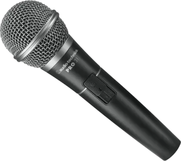 a microphone on a white background