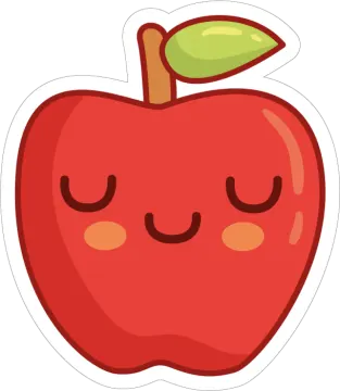 a red apple with a green leaf on top of it