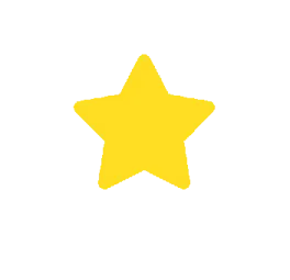 a yellow star on a white background