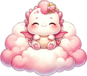 a cute little unicorn sitting on top of a cloud