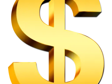a golden dollar sign