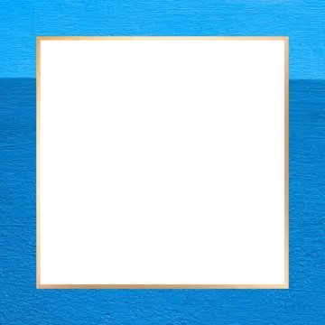 a white square frame on a blue wall