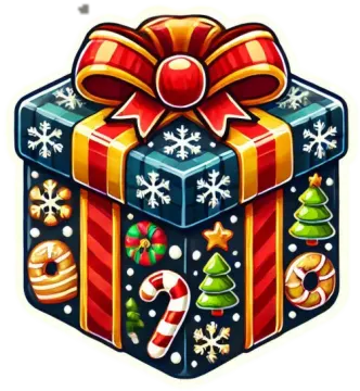 an illustration of a christmas present box