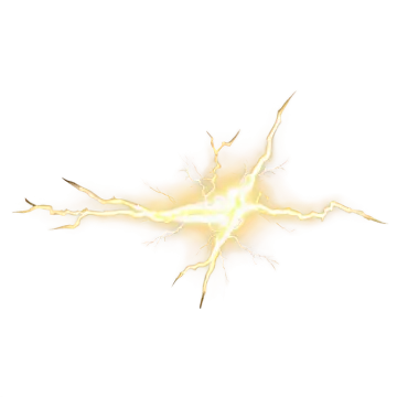 a yellow lightning on a white background