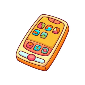 a cell phone with colorful shapes on it