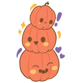 three pumpkins with faces on them
