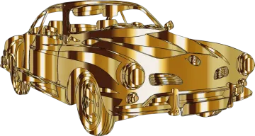 a drawing of a gold colored car