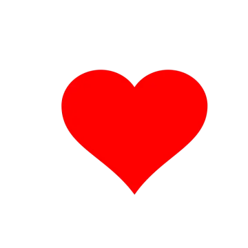 a red heart on a white background