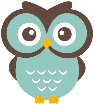 a blue and brown owl with big eyes
