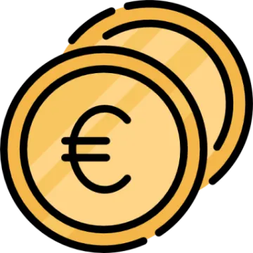 a stack of euro coins