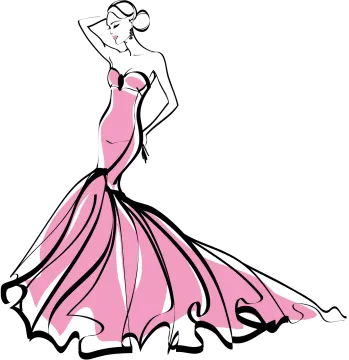 a woman in a pink dress vector