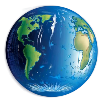 a blue and green globe on a white background