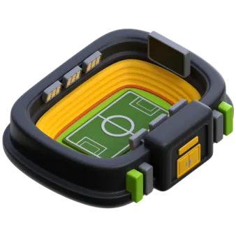 an image of a football stadium with a green and yellow field