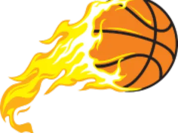 a basketball ball with flames on it