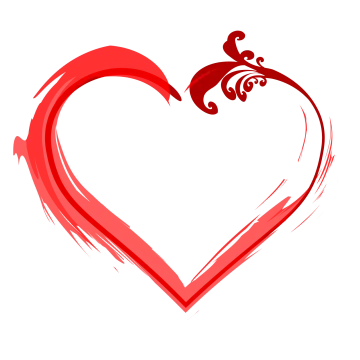 a red heart with the word love in the middle